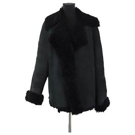 Saint Laurent Suede coat Black
