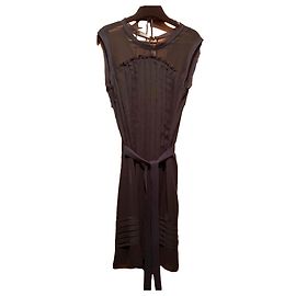 Miu Miu Silk Dress Black Navy Blue Black Navy blue