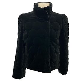Schwarze gesteppte Samtjacke Akris Punto Schwarz