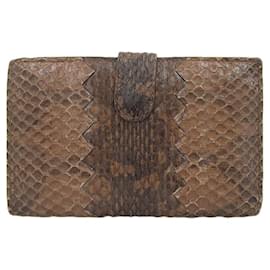Bottega Veneta Python Wallet Brown Brown