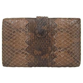 Portafoglio in Python Bottega Veneta Marrone Marrone