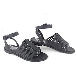 Givenchy-Givenchy Gladiator Sandals Rubber Black 37-Black