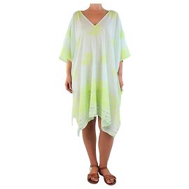 Juliet Dunn Grüner transparenter Baumwollkaftan - Einheitsgröße Grün
