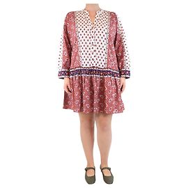 Veronica Beard Vestido mini paisley rojo Jesila - talla L Roja