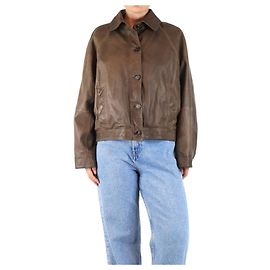 Brunello Cucinelli Braune Lederjacke - Größe Andere