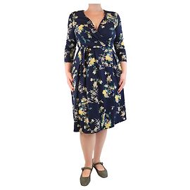 Weekend Max Mara Robe midi florale marine - taille L Bleu