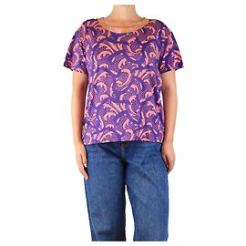 Dries Van Noten Top de algodón estampado morado - talla L Púrpura