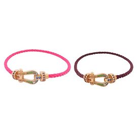 NEW FRED FORCE 10 MM 0B0156 T15 RUBY SAPPHIRE 18K ROSE GOLD BANGLE Golden