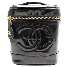 CHANEL HANDTASCHE VANITY CASE TOILETTENBEUTEL TOILETRY POUCH Schwarz