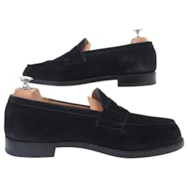 JM Weston-JM WESTON SHOES LOAFERS 180 8.5E 42.5 LARGE BLACK SUEDE-Black