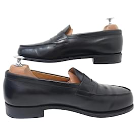 JM Weston-JM WESTON SHOES LOAFERS 180 8.5E 42.5 LARGE BLACK LEATHER-Black