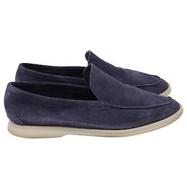 Loro Piana Summer Walk Loafers in Navy Blue Suede Blue Navy blue