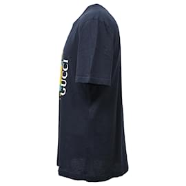 Gucci-Gucci Logo Printed T-shirt in Black Cotton-Black