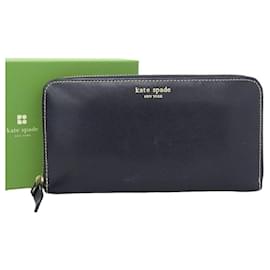Kate Spade Leather Zip-Around Wallet Navy Blue Navy blue