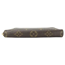 Louis Vuitton-Louis Vuitton Monogram Zippy Compact Wallet-Brown,Beige