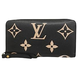 Louis Vuitton-Louis Vuitton Monogram Empreinte Two-Tone Zippy Wallet-Black,Beige
