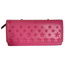 Cartera bi-fold de cuero rosa Jimmy Choo Rosa
