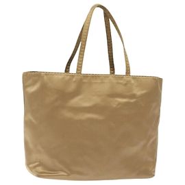 PRADA Sac à main Satin Beige Or Auth bs27603 Beige Doré