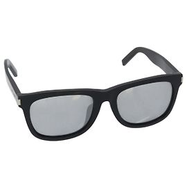 SAINT LAURENT Sunglasses Plastic Black Auth BA3984 Black
