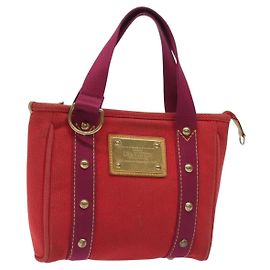 LOUIS VUITTON Antigua Cabas PM Tote Bag Canvas Rot M40037 LV Auth ep9539 Rot