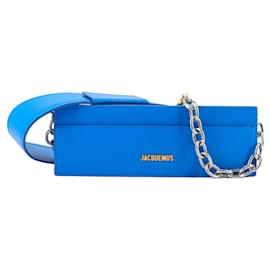 Jacquemus-JACQUEMUS - Ciuciu Jacquemus shoulder bag in blue leather-Blue