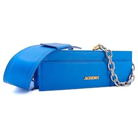 Jacquemus-JACQUEMUS - Ciuciu Jacquemus shoulder bag in blue leather-Blue