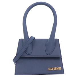 Jacquemus-JACQUEMUS - Jacquemus Chiquito Medium shoulder bag in dark navy blue rubberized leather-Blue
