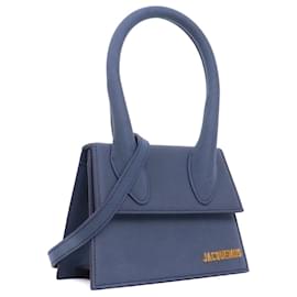 Jacquemus-JACQUEMUS - Jacquemus Chiquito Medium shoulder bag in dark navy blue rubberized leather-Blue