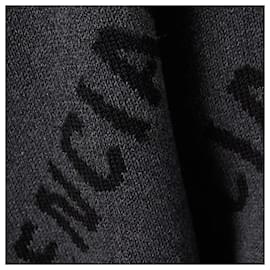 Balenciaga-BALENCIAGA - Balenciaga monogram sweater in gray wool (S)-Grey