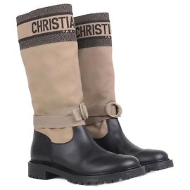 DIOR - Bottes Dior D-Major en toile kaki (taille 39) Kaki