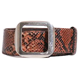 PRADA - Vintage brown python belt (T85) Brown