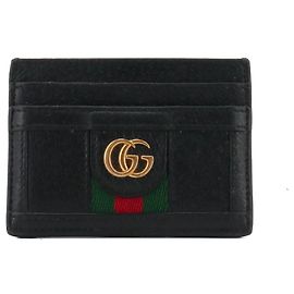 GUCCI - Gucci Ophidia card holder in black grained leather Black
