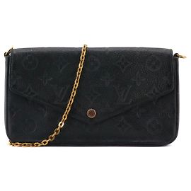 LOUIS VUITTON - Bolsa Felicie da Louis Vuitton em couro empreinte preto Preto