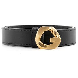GIVENCHY - Cinturón G Givenchy de cuero negro (T75) Negro