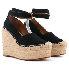 CHLOÉ - Chloé wedge sandals in black suede (T37) Black