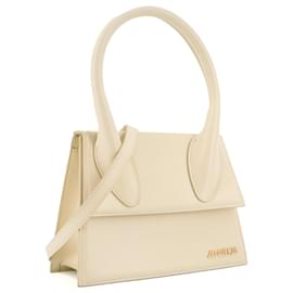 Jacquemus-JACQUEMUS - Jacquemus Grand Chiquito shoulder bag in beige leather-Beige