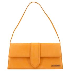 Jacquemus-JACQUEMUS - Jacquemus Bambino long shoulder bag in apricot nubuck-Orange