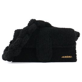JACQUEMUS - Bolso de hombro Jacquemus Le Bambidou en lana bouclé negra Negro
