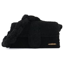 Jacquemus-JACQUEMUS - Jacquemus Le Bambidou shoulder bag in black bouclé wool-Black