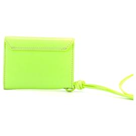 Jacquemus-JACQUEMUS - Le Porte Jacquemus card holder in fluorescent green leather-Dark grey