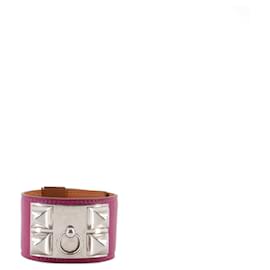 HERMÈS - Bracciale Collier de Chien di Hermès in pelle viola (T4) Porpora