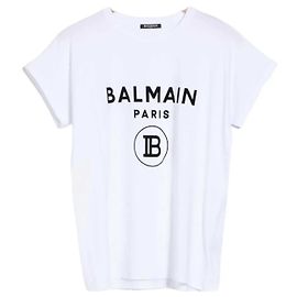 BALMAIN - T-shirt in cotone bianco Balmain (taglia 38) Bianco