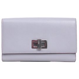 FENDI - Fendi wallet in smooth gray leather Grey