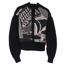 HERMÈS - Hermès Twillaine Pullover aus schwarzer Seide und Wolle (Größe 34) Schwarz