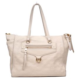 LOUIS VUITTON - Bolsa Lumineuse Louis Vuitton em couro empreinte bege Bege