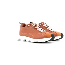 HERMÈS - Tênis Envol Hermès em couro marrom (T39) Marrom