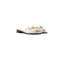 HERMÈS - Isle Hermès sandals in white leather (T38) White