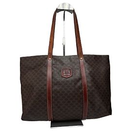 Céline Sac big en cuir monogramme vintage Celine marron Marron