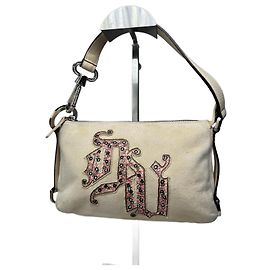 Sac en daim vintage Versace beige rose Beige