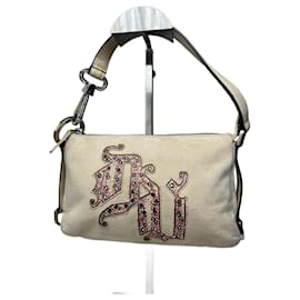 Vintage Versace Wildledertasche beige rosa Beige